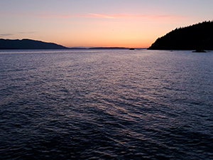 Screenshot from the Action Agenda video brochure, showing Puget Sound water and two land masses